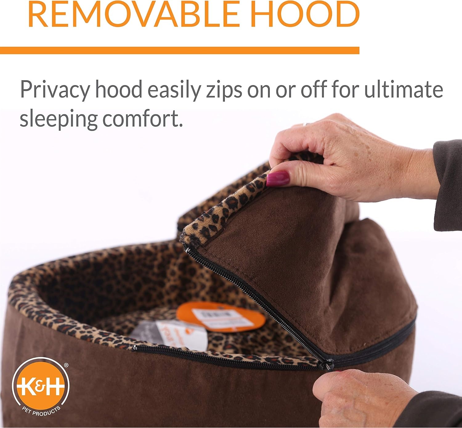 image:imageKampH Heated Cat Bed ThermoKitty Bed Deluxe Indoor Safety Listed 16in  Removable Waterproof Cat Heating Pad Machine Washable Covered Cave Pet Tent for Smaller Kitties Heated Dog Bed Small 4WMocha