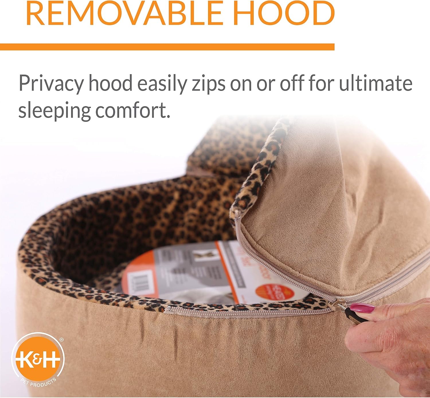 image:imageKampH Heated Cat Bed ThermoKitty Bed Deluxe Indoor Safety Listed 16in  Removable Waterproof Cat Heating Pad Machine Washable Covered Cave Pet Tent for Smaller Kitties Heated Dog Bed Small 4WTan