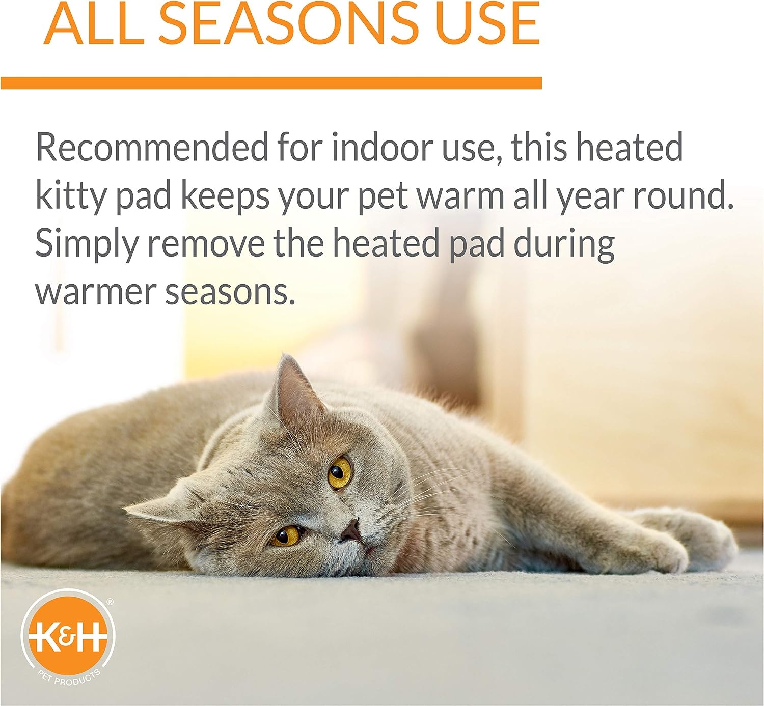 image:imageKampH Heated Cat Bed ThermoKitty Bed Deluxe Indoor Safety Listed 16in  Removable Waterproof Cat Heating Pad Machine Washable Covered Cave Pet Tent for Smaller Kitties Heated Dog Bed Small 4WTan