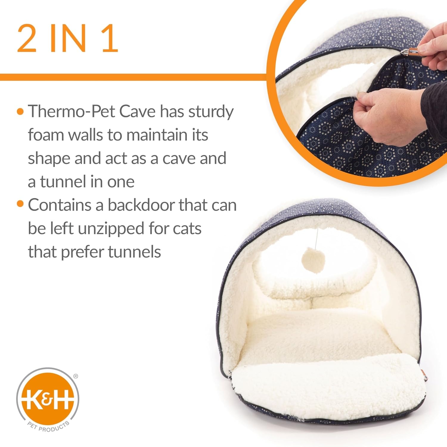 image:imageKampH Heated Cat Bed ThermoPet Cave Indoor Safety Listed 4W NavyGeo  Removable Waterproof Cat Heating Pad Heated Pet Bed for Dogs amp Cats Covered Cave Pet Tent Collapsible Machine WashableNavyGeo Flower