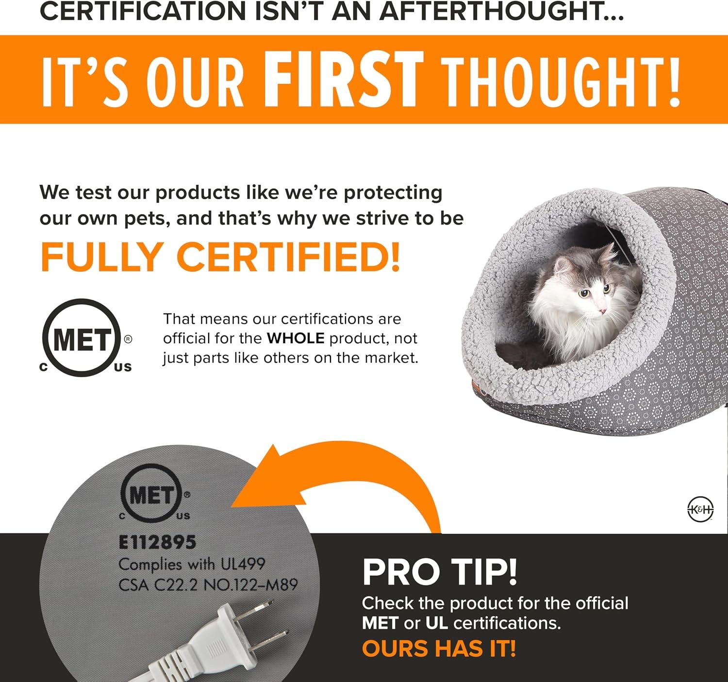 image:imageKampH Heated Cat Bed ThermoPet Cave Indoor Safety Listed 4W NavyGeo  Removable Waterproof Cat Heating Pad Heated Pet Bed for Dogs amp Cats Covered Cave Pet Tent Collapsible Machine WashableGrayGeo Flower