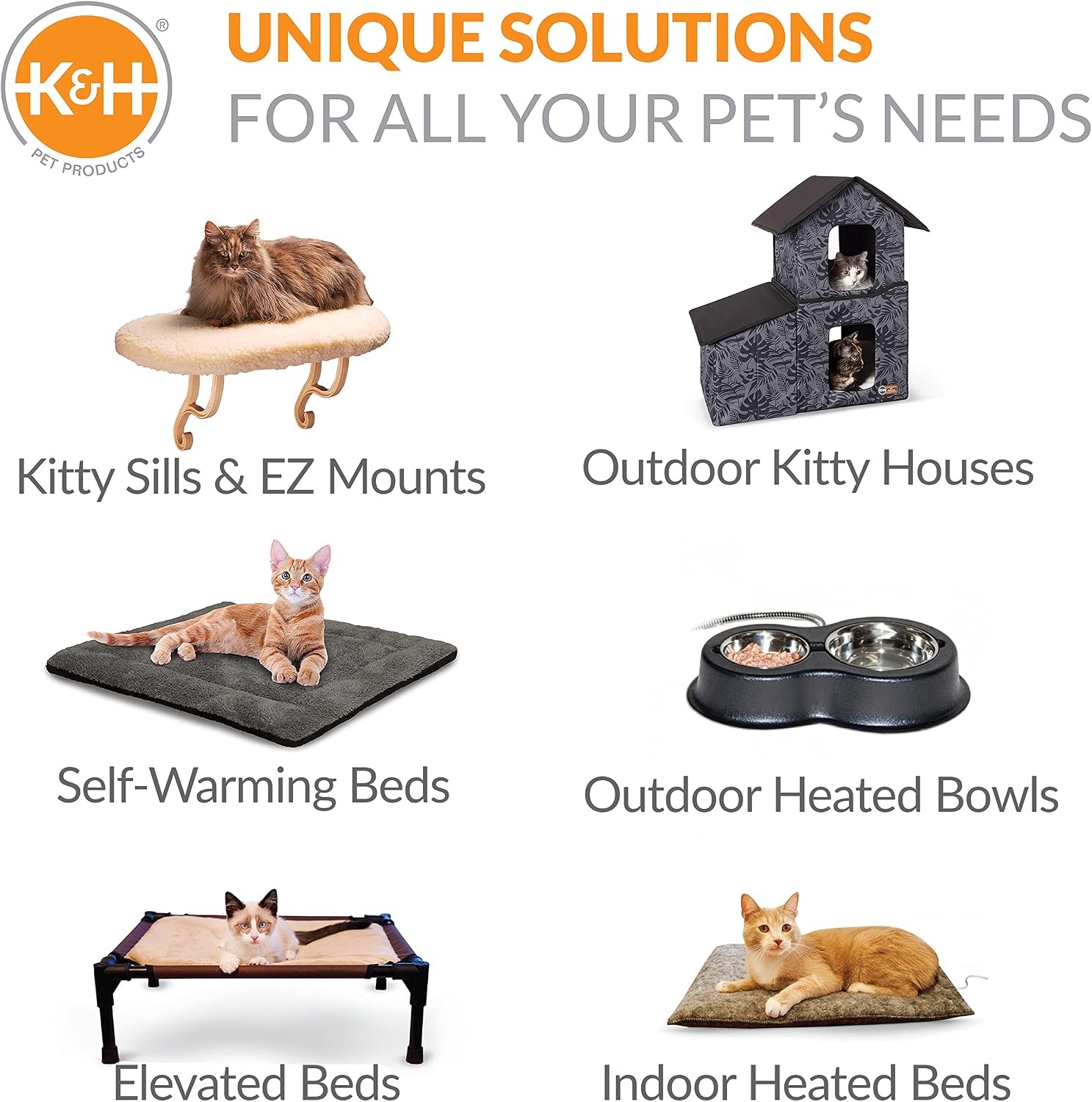 image:imageKampH Heated Cat Bed ThermoPet Nest Indoor Safety Listed Small Gray 4W  Removable Waterproof Cat Heating Pad 2in1 Heated Pet Cave Tent amp Cuddler Warming Bed Machine Washable 18x15in