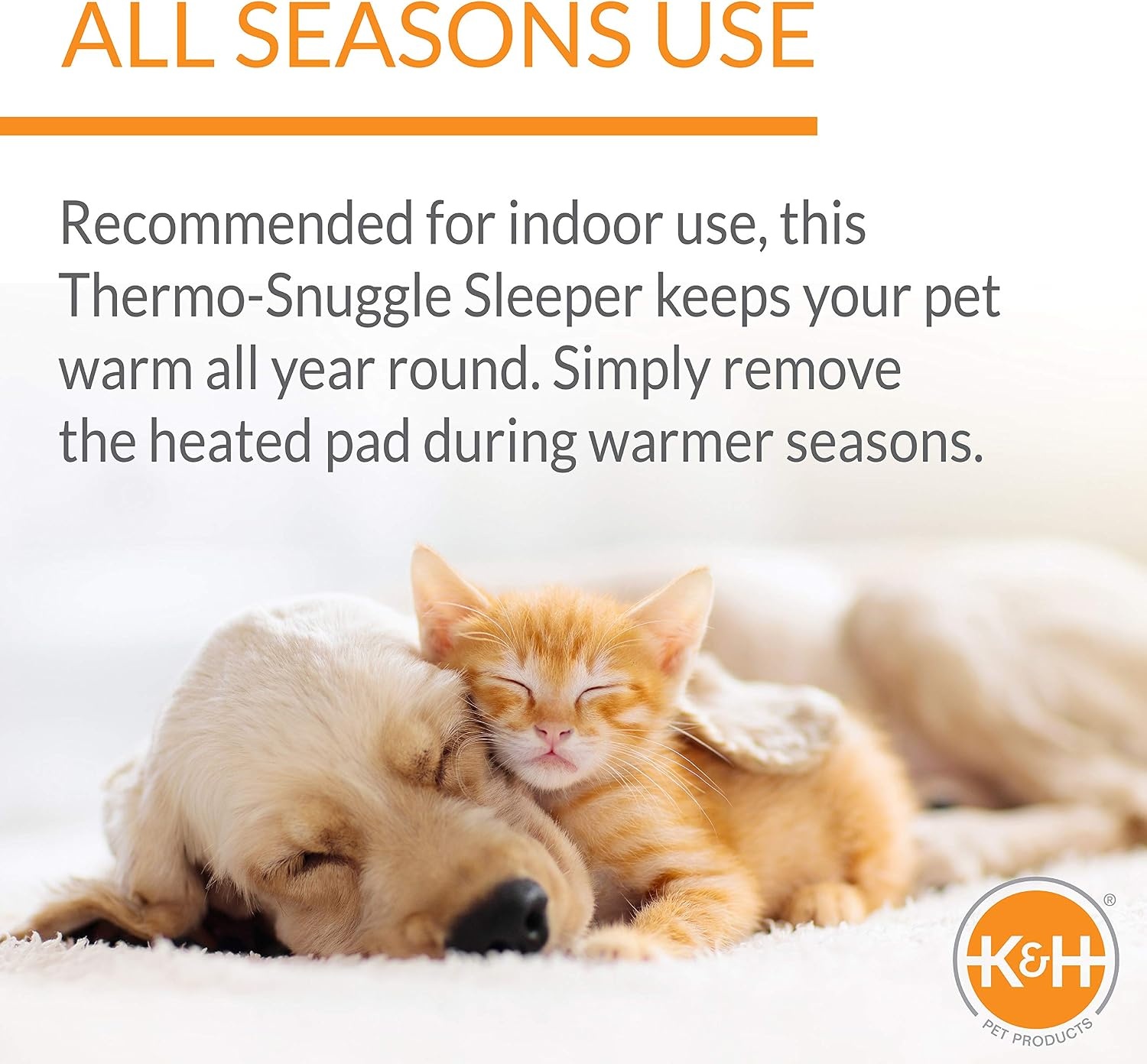 image:imageKampH Heated Dog Bed ThermoSnuggly Sleeper Indoor Safety Listed Medium 6W  Removable Waterproof Dog Heating Pad Calming Pillow Pet Bed Machine Washable 26x20in SageTanMedium 26 in X 20 in