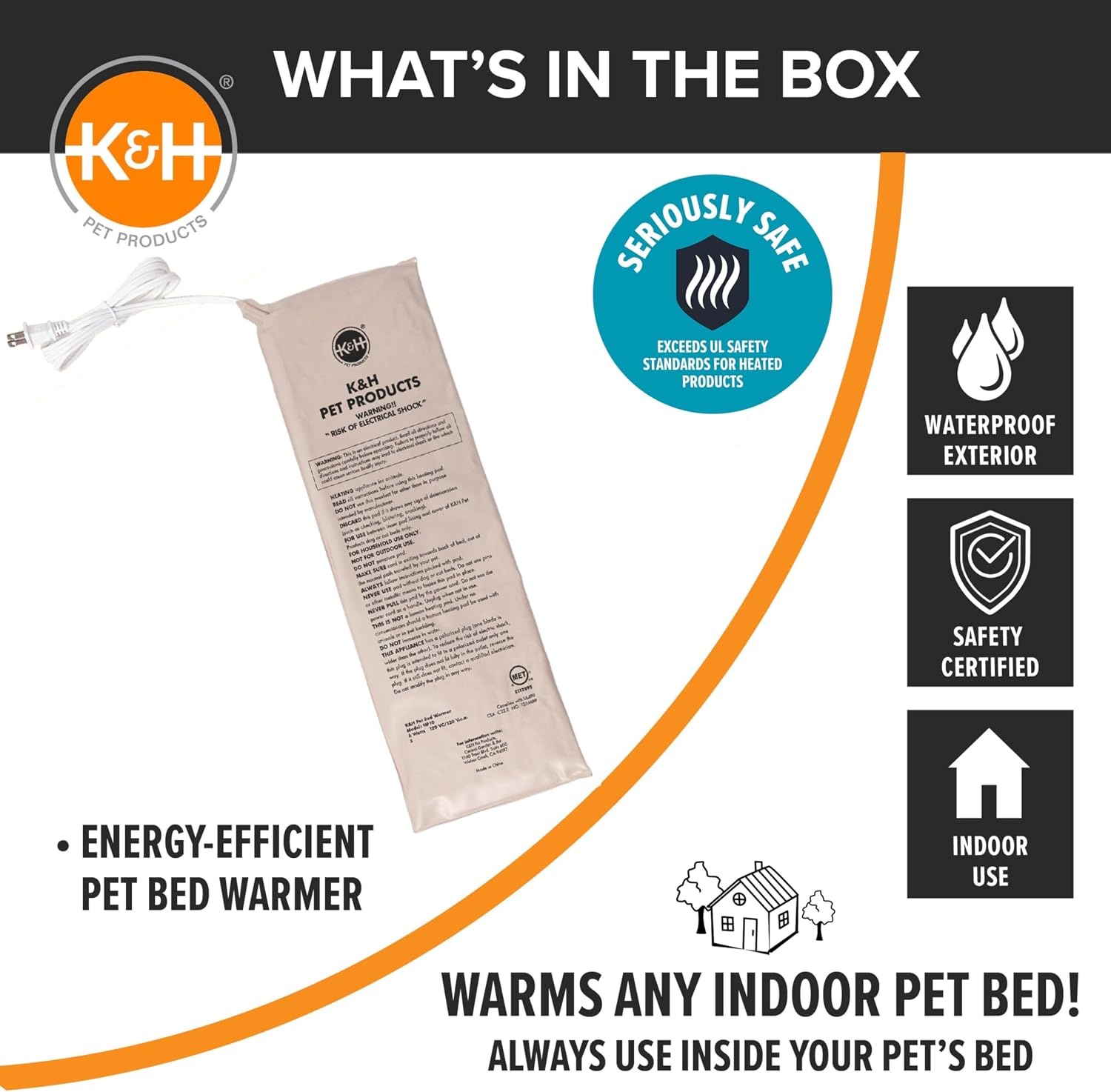 image:imageKampH Pet Bed Warmer Safety Listed Dog Heating Pad XL 255x1575in Tan  Create Your Own Heated Dog Bed with The KampH Warmer Waterproof Indoor Heated Warming Pad Insert Smart Automatic TemperatureMedium