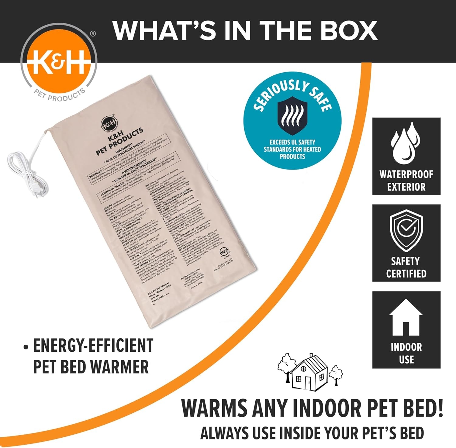 image:imageKampH Pet Bed Warmer Safety Listed Dog Heating Pad XL 255x1575in Tan  Create Your Own Heated Dog Bed with The KampH Warmer Waterproof Indoor Heated Warming Pad Insert Smart Automatic TemperatureLarge