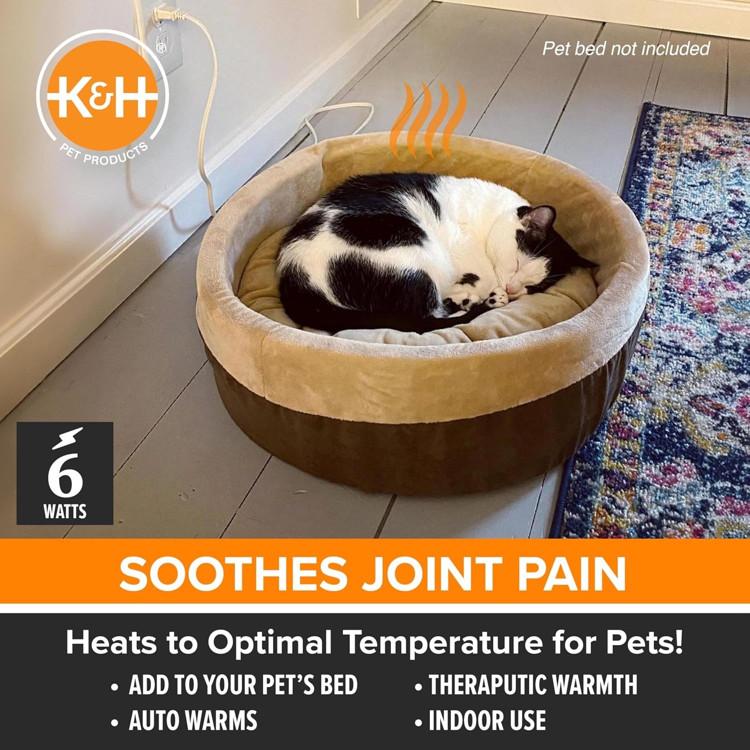 image:imageKampH Pet Bed Warmer Safety Listed Dog Heating Pad XL 255x1575in Tan  Create Your Own Heated Dog Bed with The KampH Warmer Waterproof Indoor Heated Warming Pad Insert Smart Automatic TemperatureMedium
