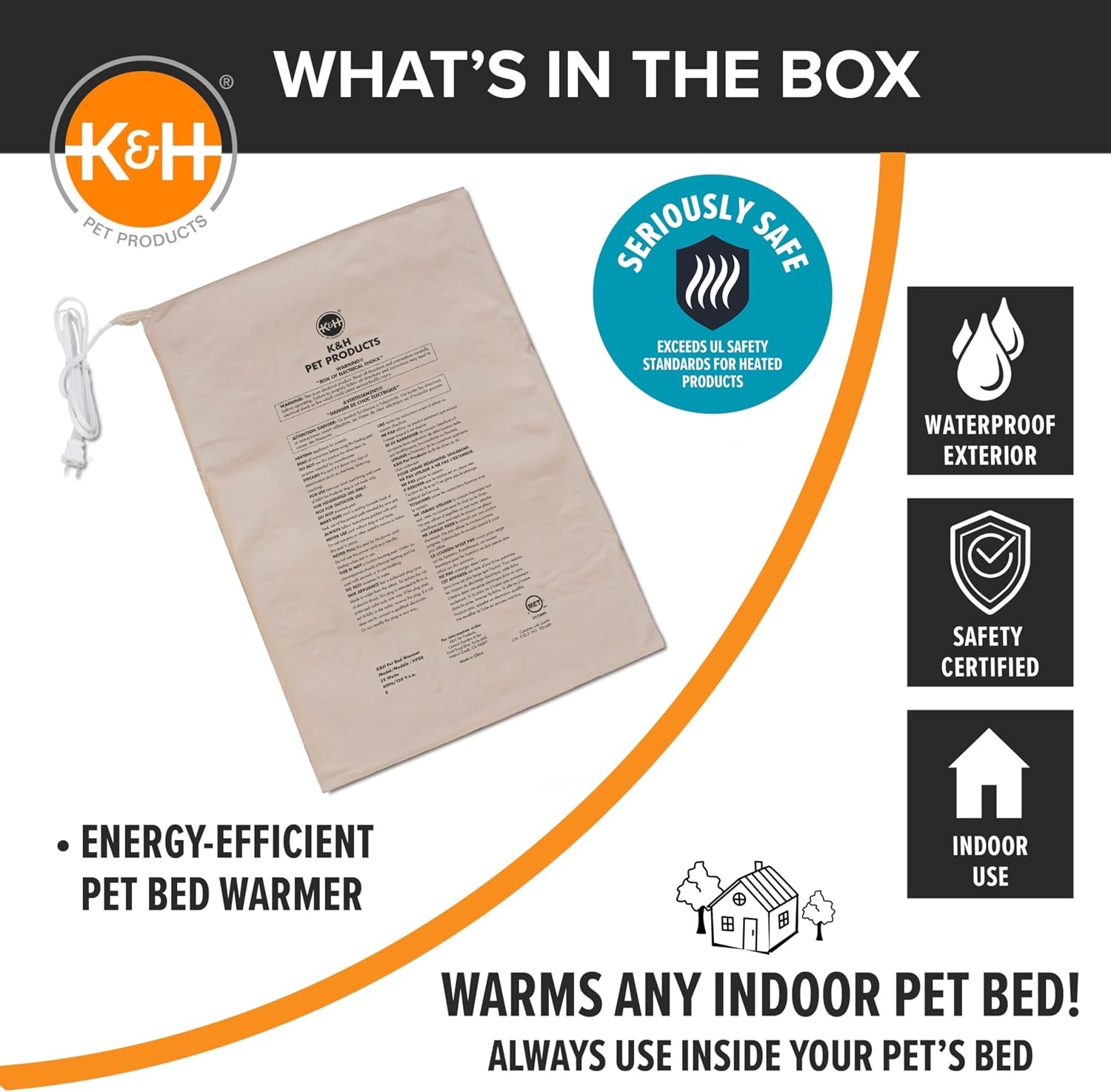 image:imageKampH Pet Bed Warmer Safety Listed Dog Heating Pad XL 255x1575in Tan  Create Your Own Heated Dog Bed with The KampH Warmer Waterproof Indoor Heated Warming Pad Insert Smart Automatic TemperatureXLarge