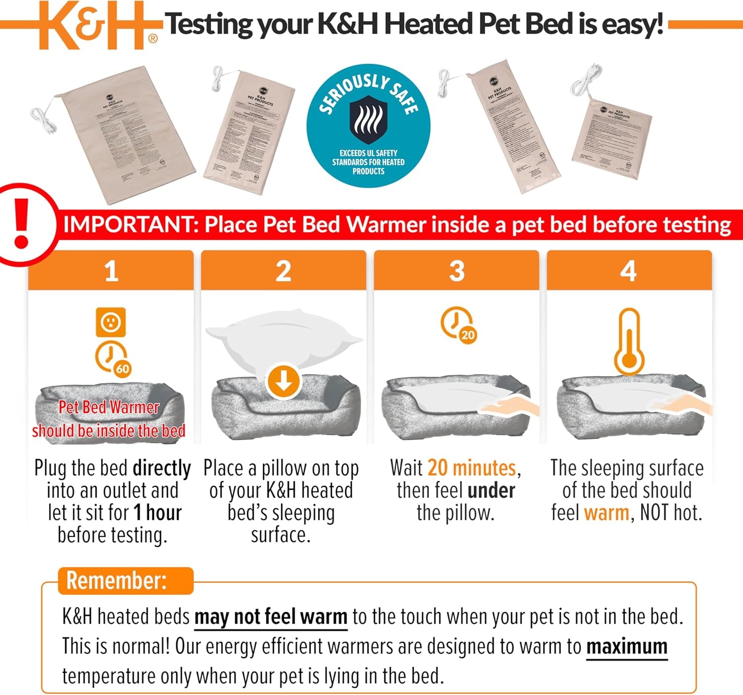 image:imageKampH Pet Bed Warmer Safety Listed Dog Heating Pad XL 255x1575in Tan  Create Your Own Heated Dog Bed with The KampH Warmer Waterproof Indoor Heated Warming Pad Insert Smart Automatic TemperatureLarge