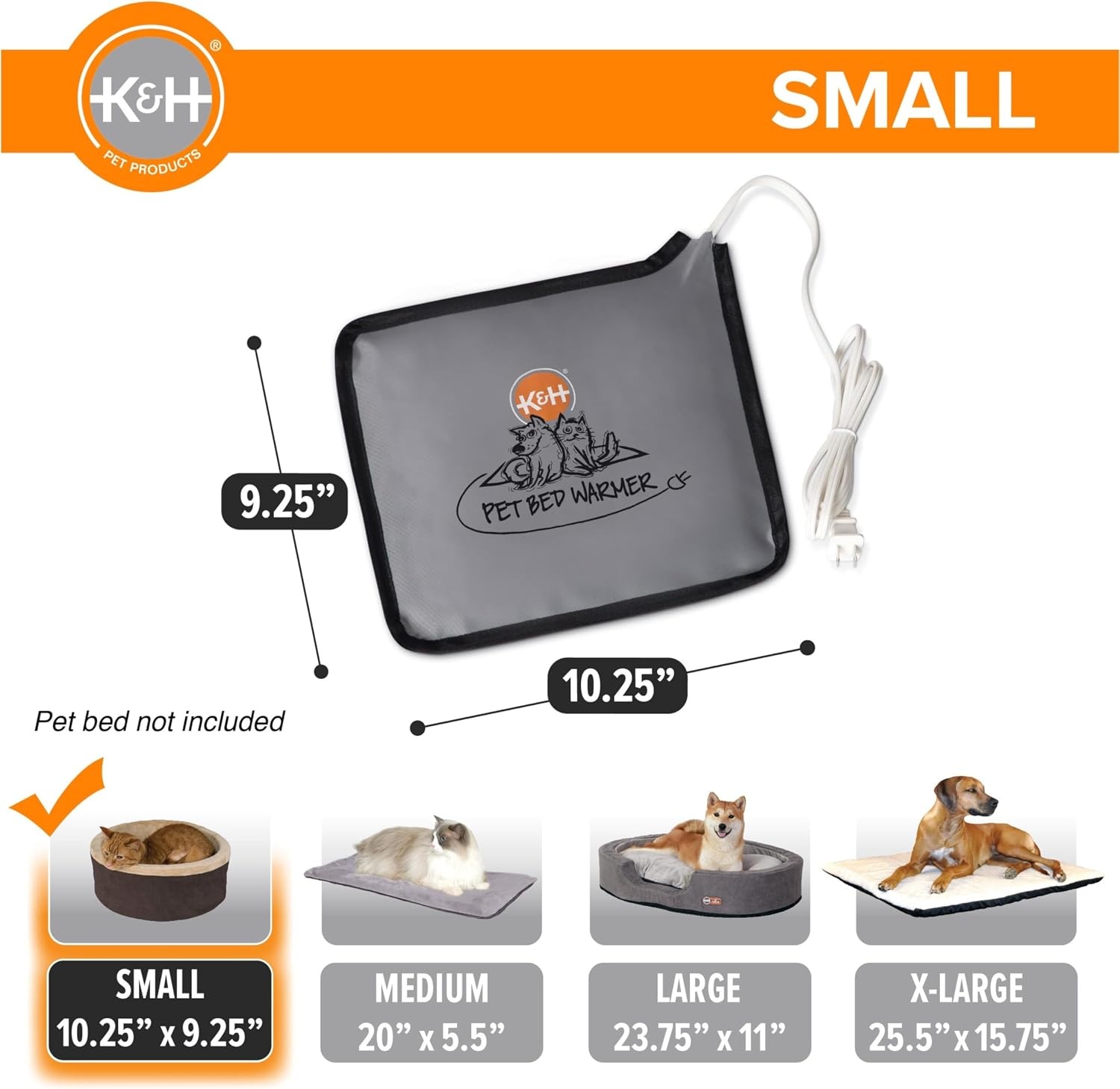 image:imageKampH Pet Bed Warmer Safety Listed Dog Heating Pad XL 265 X 1675in Gray  Create Your Own Heated Dog Bed with The KampH Warmer Waterproof Indoor Heated Warming Pad Insert Smart Automatic TemperatureGray