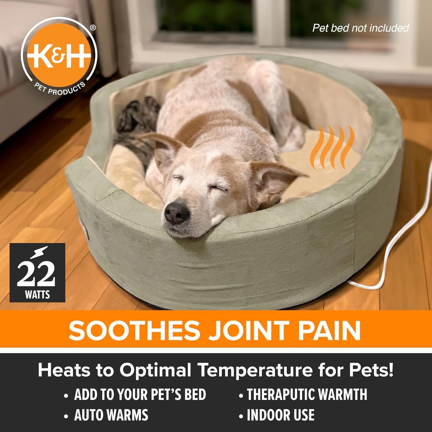 image:imageKampH Pet Bed Warmer Safety Listed Dog Heating Pad XL 265 X 1675in Gray  Create Your Own Heated Dog Bed with The KampH Warmer Waterproof Indoor Heated Warming Pad Insert Smart Automatic TemperatureGray