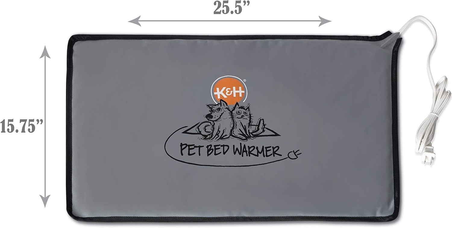image:imageKampH Pet Bed Warmer Safety Listed Dog Heating Pad XL 265 X 1675in Gray  Create Your Own Heated Dog Bed with The KampH Warmer Waterproof Indoor Heated Warming Pad Insert Smart Automatic TemperatureGray