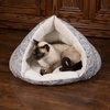 image:imageKampH Cat Bed SelfWarming Hut Cat Cave Bed Small 19x18in Gray  SuperSoft SelfHeating Covered Kitty Tent No Electric Needed to Keep Pets Warm Also for Small Dogs Machine WashableGrayWhite