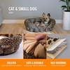 image:imageKampH Cat Bed SelfWarming Nuzzle Nest No Electric Needed 19in LeopardTan  Self Warming Cat Bed Soft Plush Comfortable with Supportive Bolsters Keep Pets Warm Also For Small Dogs Machine Washable