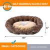 image:imageKampH Cat Bed SelfWarming Nuzzle Nest No Electric Needed 19in LeopardTan  Self Warming Cat Bed Soft Plush Comfortable with Supportive Bolsters Keep Pets Warm Also For Small Dogs Machine Washable