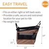 image:imageKampH Dog Car Seat Buckle N Go Dog Car Seats for Small Dogs XS 16x14x14in  Secure backseat rides small dog car seat with mesh windows folds flat carseat for dog seat belt tetherTan