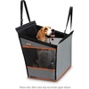 image:imageKampH Dog Car Seat Buckle N Go Dog Car Seats for Small Dogs XS 16x14x14in  Secure backseat rides small dog car seat with mesh windows folds flat carseat for dog seat belt tetherGray