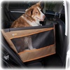 image:imageKampH Dog Car Seat Buckle N Go Dog Car Seats for Small Dogs XS 16x14x14in  Secure backseat rides small dog car seat with mesh windows folds flat carseat for dog seat belt tetherTan