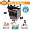image:imageKampH Dog Car Seat Buckle N Go Dog Car Seats for Small Dogs XS 16x14x14in  Secure backseat rides small dog car seat with mesh windows folds flat carseat for dog seat belt tetherGray
