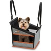 image:imageKampH Dog Car Seat Buckle N Go Dog Car Seats for Small Dogs XS 16x14x14in  Secure backseat rides small dog car seat with mesh windows folds flat carseat for dog seat belt tetherGray