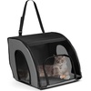 image:imageKampH Dog Car Seat Travel Safety Carrier for Pets Medium GrayBlack  Enclosed Car Seat for Dogs SoftSided Covered Pet Carrier Washable Pad Multiple Entrances Mesh Windows 24x19x17in170L x 160W x 150H