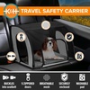 image:imageKampH Dog Car Seat Travel Safety Carrier for Pets Medium GrayBlack  Enclosed Car Seat for Dogs SoftSided Covered Pet Carrier Washable Pad Multiple Entrances Mesh Windows 24x19x17in240L x 190W x 170H