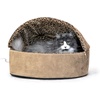 image:imageKampH Heated Cat Bed ThermoKitty Bed Deluxe Indoor Safety Listed 16in  Removable Waterproof Cat Heating Pad Machine Washable Covered Cave Pet Tent for Smaller Kitties Heated Dog Bed Small 4WTan