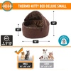 image:imageKampH Heated Cat Bed ThermoKitty Bed Deluxe Indoor Safety Listed 16in  Removable Waterproof Cat Heating Pad Machine Washable Covered Cave Pet Tent for Smaller Kitties Heated Dog Bed Small 4WMocha