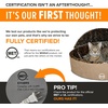 image:imageKampH Heated Cat Bed ThermoKitty Bed Deluxe Indoor Safety Listed 16in  Removable Waterproof Cat Heating Pad Machine Washable Covered Cave Pet Tent for Smaller Kitties Heated Dog Bed Small 4WTan