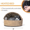 image:imageKampH Heated Cat Bed ThermoKitty Bed Deluxe Indoor Safety Listed 16in  Removable Waterproof Cat Heating Pad Machine Washable Covered Cave Pet Tent for Smaller Kitties Heated Dog Bed Small 4WTan