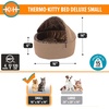 image:imageKampH Heated Cat Bed ThermoKitty Bed Deluxe Indoor Safety Listed 16in  Removable Waterproof Cat Heating Pad Machine Washable Covered Cave Pet Tent for Smaller Kitties Heated Dog Bed Small 4WTan
