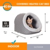 image:imageKampH Heated Cat Bed ThermoPet Cave Indoor Safety Listed 4W NavyGeo  Removable Waterproof Cat Heating Pad Heated Pet Bed for Dogs amp Cats Covered Cave Pet Tent Collapsible Machine WashableGrayGeo Flower