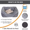 image:imageKampH Heated Cat Bed ThermoPet Lounge Sleeper Indoor Safety Listed Small  Removable Waterproof Cat Heating Pad For Cats amp Dogs Bolstered Warm Calming Pillow Bed Machine Washable 205x195in 4WSmall 205 X 195 X 65 Inches