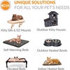 image:imageKampH Heated Cat Bed ThermoPet Nest Indoor Safety Listed Small Gray 4W  Removable Waterproof Cat Heating Pad 2in1 Heated Pet Cave Tent amp Cuddler Warming Bed Machine Washable 18x15in