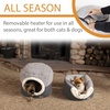 image:imageKampH Heated Cat Bed ThermoPet Nest Indoor Safety Listed Small Gray 4W  Removable Waterproof Cat Heating Pad 2in1 Heated Pet Cave Tent amp Cuddler Warming Bed Machine Washable 18x15in