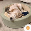 image:imageKampH Heated Dog Bed ThermoSnuggly Sleeper Indoor Safety Listed Medium 6W  Removable Waterproof Dog Heating Pad Calming Pillow Pet Bed Machine Washable 26x20in SageTanMedium 26 in X 20 in