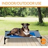 image:imageKampH Outdoor Elevated Dog Bed Coolin Pet Cot Medium 32x25in GrayBlue  Pet Cot for Medium amp Large Pets with CoolCore Center Hammock Design Outdoor Dog Bed Washable Cover Portable PlatformRetail Package