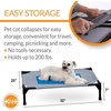 image:imageKampH Outdoor Elevated Dog Bed Coolin Pet Cot Medium 32x25in GrayBlue  Pet Cot for Medium amp Large Pets with CoolCore Center Hammock Design Outdoor Dog Bed Washable Cover Portable PlatformCooling Cot