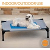 image:imageKampH Outdoor Elevated Dog Bed Coolin Pet Cot Medium 32x25in GrayBlue  Pet Cot for Medium amp Large Pets with CoolCore Center Hammock Design Outdoor Dog Bed Washable Cover Portable PlatformCooling Cot