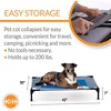 image:imageKampH Outdoor Elevated Dog Bed Coolin Pet Cot Medium 32x25in GrayBlue  Pet Cot for Medium amp Large Pets with CoolCore Center Hammock Design Outdoor Dog Bed Washable Cover Portable PlatformRetail Package