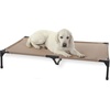 image:imageKampH Outdoor Elevated Dog Bed Cooling Raised Dog Bed Large 42x30in Green  Cool comfort outdoors large dog cot with hammock support washable dog bed metal frame quickdry meshTan Mesh