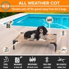 image:imageKampH Outdoor Elevated Dog Bed Cooling Raised Dog Bed Large 42x30in Green  Cool comfort outdoors large dog cot with hammock support washable dog bed metal frame quickdry meshTan Mesh