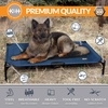 image:imageKampH Outdoor Elevated Dog Bed Cooling Raised Dog Bed Large 42x30in Green  Cool comfort outdoors large dog cot with hammock support washable dog bed metal frame quickdry meshBlueBlack Mesh