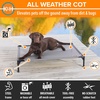 image:imageKampH Outdoor Elevated Dog Bed Cooling Raised Dog Bed Large 42x30in Green  Cool comfort outdoors large dog cot with hammock support washable dog bed metal frame quickdry meshGray Mesh