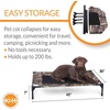 image:imageKampH Outdoor Elevated Dog Bed Cooling Raised Dog Bed Large 42x30in Green  Cool comfort outdoors large dog cot with hammock support washable dog bed metal frame quickdry meshCamoBlack Mesh