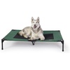 image:imageKampH Outdoor Elevated Dog Bed Cooling Raised Dog Bed Large 42x30in Green  Cool comfort outdoors large dog cot with hammock support washable dog bed metal frame quickdry meshGreenBlack Mesh