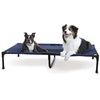 image:imageKampH Outdoor Elevated Dog Bed Cooling Raised Dog Bed Large 42x30in Green  Cool comfort outdoors large dog cot with hammock support washable dog bed metal frame quickdry meshBlueBlack Mesh