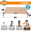 image:imageKampH Outdoor Elevated Dog Bed Cooling Raised Dog Bed Large 42x30in Green  Cool comfort outdoors large dog cot with hammock support washable dog bed metal frame quickdry meshTan Mesh