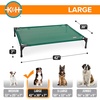 image:imageKampH Outdoor Elevated Dog Bed Cooling Raised Dog Bed Large 42x30in Green  Cool comfort outdoors large dog cot with hammock support washable dog bed metal frame quickdry meshGreen Mesh