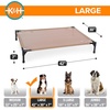 image:imageKampH Outdoor Elevated Dog Bed Cooling Raised Dog Bed Large 42x30in Green  Cool comfort outdoors large dog cot with hammock support washable dog bed metal frame quickdry meshTan Mesh