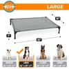 image:imageKampH Outdoor Elevated Dog Bed Cooling Raised Dog Bed Large 42x30in Green  Cool comfort outdoors large dog cot with hammock support washable dog bed metal frame quickdry meshGray Mesh